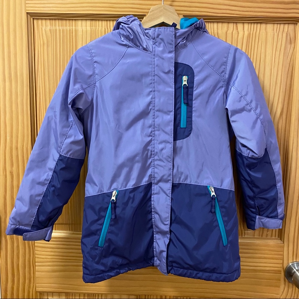 Lands End Squall blue purple heavy jacket coat 7 8